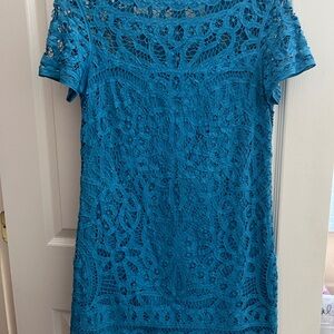 Lilly Pulitzer Marie Kate Crochet Lace Dress Battin Blue M